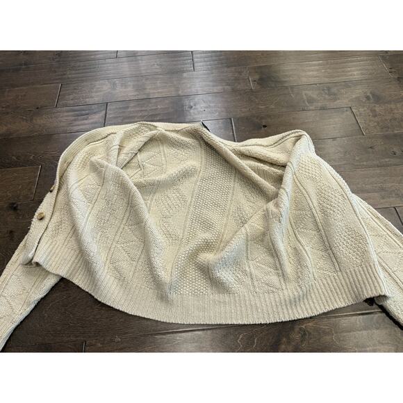 Vintage Lahmar Mens Beige Cardigan V Neck Button Up Sweater Size XL Made in USA - Picture 5 of 9
